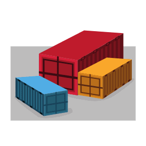 Small Medium Large Shipping Containers Icon